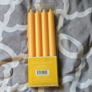 Elegant Melon Orange Taper Candles - Set of 4